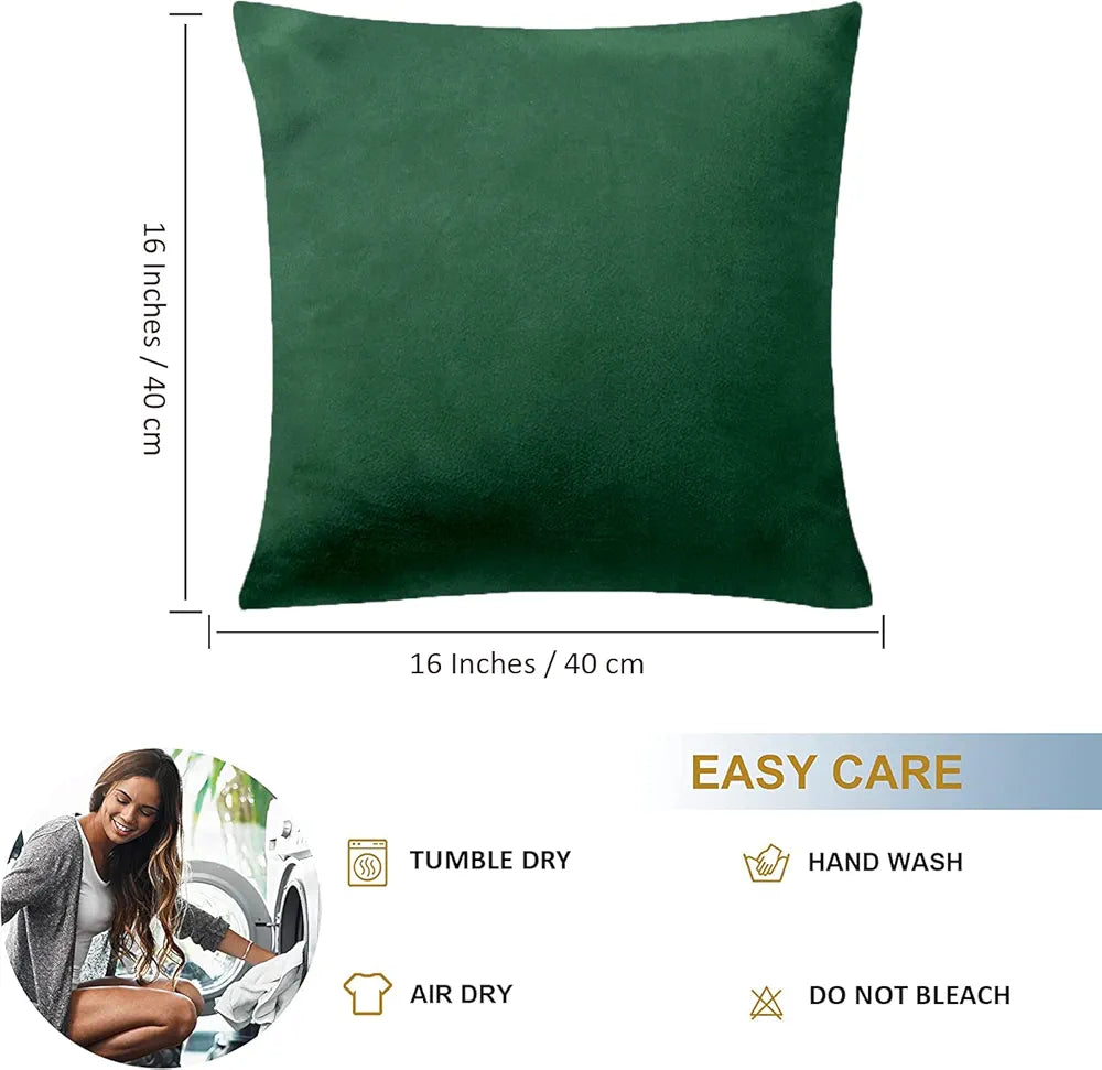 Cloth Fusion Velvet Sofa Cushion Cover Set of 5, Luxurious Cushion Cover Set 16-inch x 16 inch for Home Decor